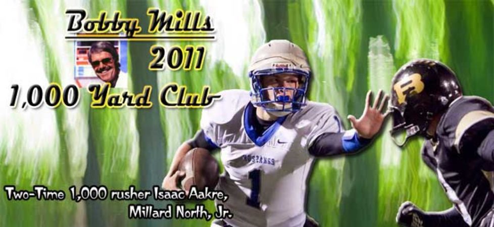 Bobby Mills 1,000-yard_Club_2011 Poster, featuring Isaac Aakre