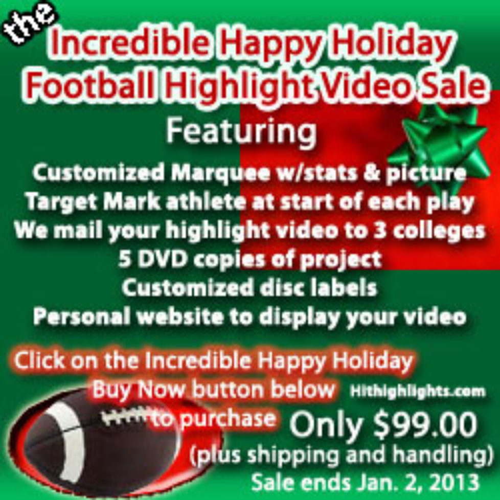 The Incredible Football Highlight Video Sale banner